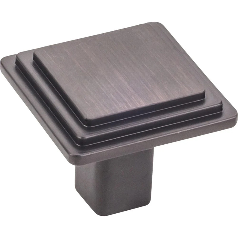 Calloway Large Square Knob, 1-1/4" O.L., Brushed Oil Rubbed Bronze